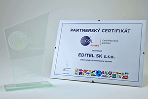 Award: EDITEL SK become a certified partner of GS1 Slovakia
